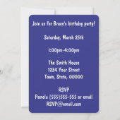 Geburtstag Schwarz-weiß Chat Meow Custom Einladung (Rückseite)