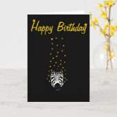 Geburtstag schwarz-weiß Zebrastar Gold Karte (Gelbe Blume)