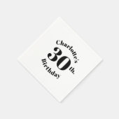 Geburtstag Schwarz-weißer individuelle Name Nummer Serviette (Ecke)