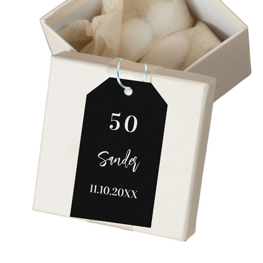 Geburtstag Schwarz-weißes Drehbuch danke Geschenkanhänger