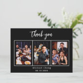 Geburtstag Schwarz-weißes Foto Dankeschön Karte (Stehend Vorderseite)