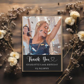 Geburtstag Schwarz-weißes Foto Dankeskarte