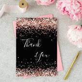 Geburtstag schwarze Rose Gold Vielen Dank Dankeskarte