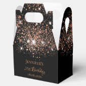 Geburtstag schwarze Rose goldene Glitzern Name dan Geschenkschachtel (Geöffnet)