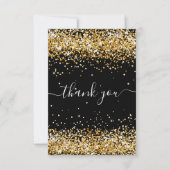 Geburtstag schwarzer Glitzer Staub danke (Vorderseite)