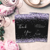 Geburtstag schwarzer lila Glitzer Staub danke