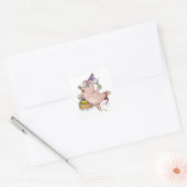 Geburtstag Schweinekleber Quadratischer Aufkleber (Umschlag)