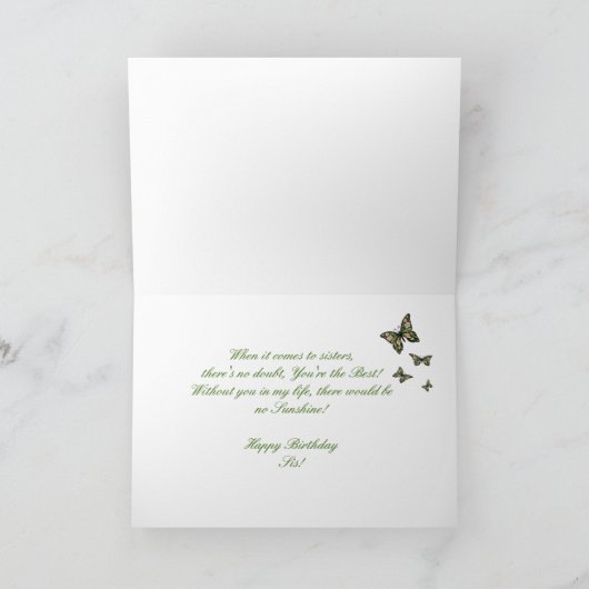 GEBURTSTAG - SCHWESTER - SCHALTFLÄDEN/BLUME KARTE (Innenseite)