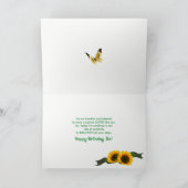 Geburtstag - Schwester - Sonnenblumen und Schmette Karte (Innenseite)