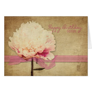 Geburtstag - Schwester - Vintage Zwerge, Blume