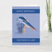 Geburtstag, Schwiegerbruder, großer blauer Heron Karte (Vorderseite)