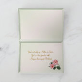 Geburtstag, Schwiegermutter-Karte. Rosa Rosen Karte (Innenseite)