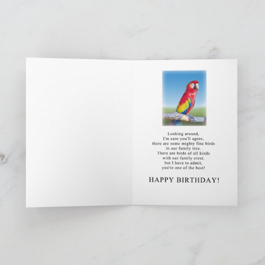 Geburtstag, Schwiegersohn, Macaw Parrot Karte (Innenseite)