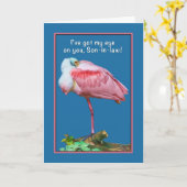 Geburtstag, Schwiegersohn, Peekaboospoonbill-Karte Karte (Gelbe Blume)