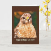 Geburtstag, Schwiegersohn, Rotschulterfalke Karte (Gelbe Blume)