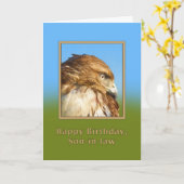 Geburtstag, Schwiegersohn, Rough-Baden-Hawk Karte (Gelbe Blume)