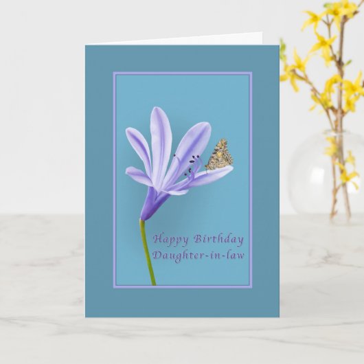 Geburtstag, Schwiegertochter, Blume, Schmetterling Karte (Gelbe Blume)