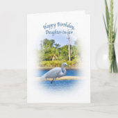 Geburtstag, Schwiegertochter, großer Reiher Karte (Vorderseite)