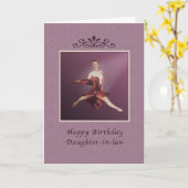 Geburtstag, Schwiegertochter, Leaping Ballerina Karte (Gelbe Blume)