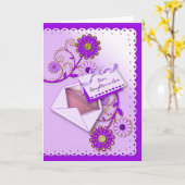 Geburtstag - Schwiegertochter - Lila/Blume/Brief Karte (Gelbe Blume)
