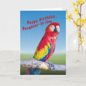 Geburtstag, Schwiegertochter, Macaw Parrot Karte (Gelbe Blume)