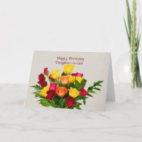 Geburtstag, Schwiegertochter, Rose Bouquet Card