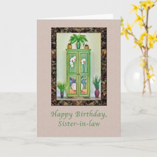 Geburtstag, Schwiegervater, Stillleben mit Kabinet Karte (Gelbe Blume)