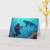 Geburtstag Scuba Diver Violine spielen Karte (Gelbe Blume)