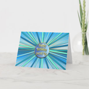 Geburtstag - SECRET PAL - Sunburst - Blues/Golden Karte