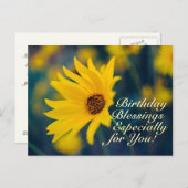 Geburtstag Segen Gebet Gelbe Wildblume Postkarte (Vorne/Hinten)