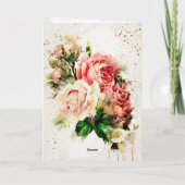 Geburtstag Segnung Vintage Rose Inspiration Karte (Rückseite)