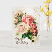 Geburtstag Segnung Vintage Rose Inspiration Karte (Gelbe Blume)