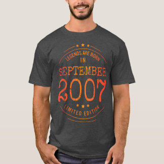 Geburtstag September 2007 Jahr limitierte Ausgabe T-Shirt