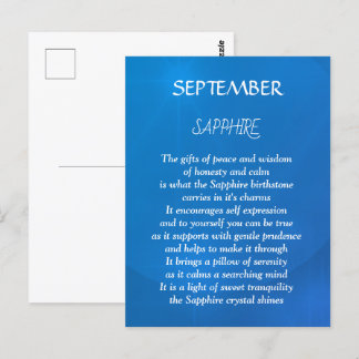 Geburtstag September Sapphire Postkarte