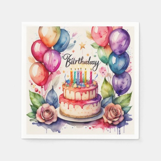 Geburtstag Serviette (Vorderseite)