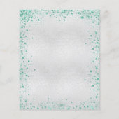 Geburtstag Silber aquamariner Glitzer Einladung Flyer (Hinten)