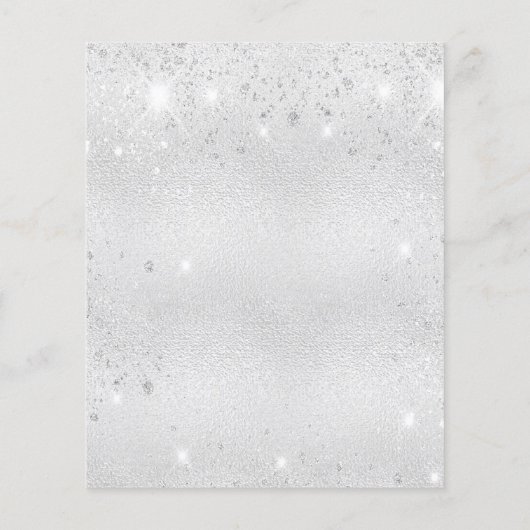 Geburtstag Silber Glitzer Blumengrün (Rückseite)