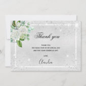 Geburtstag silber Glitzer Blumenladen Foto vielen Dankeskarte (Vorderseite)