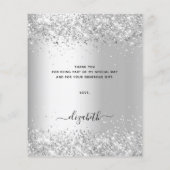 Geburtstag Silber Glitzer Budget danke Karte (Rückseite)