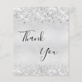 Geburtstag silber Glitzer Dankeschön Karte (Vorderseite)