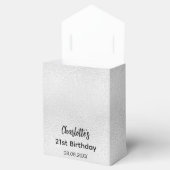 Geburtstag Silber Glitzer Skriptname Vielen Dank Geschenkschachtel (Geöffnet)