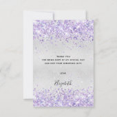 Geburtstag silber lila Glitzer Staub danke (Rückseite)