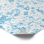 Geburtstag Silberblauer Glitzer Staubname willkomm Poster (Ecke)