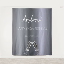 Geburtstag Silberfuchs Männer Typ Grau moderne Bei Wandteppich