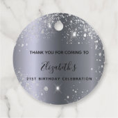 Geburtstag Silbermetall Glitzer Staub danke Geschenkanhänger (Rückseite)