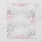 Geburtstag Silberrosa Glitzer Einladung (Rückseite)