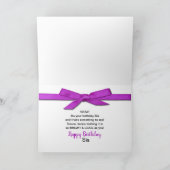 Geburtstag, Sis, Schwester, ZEBRA, FUSCHIA BOW Karte (Innenseite)