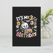 Geburtstag Skelett Oktober Halloween Kleinkind Einladung (Stehend Vorderseite)