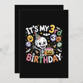 Geburtstag Skelett Oktober Halloween Kleinkind Einladung (Vorne/Hinten)