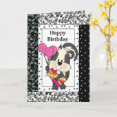 Geburtstag Skunk Grußkarte Karte (Gelbe Blume)